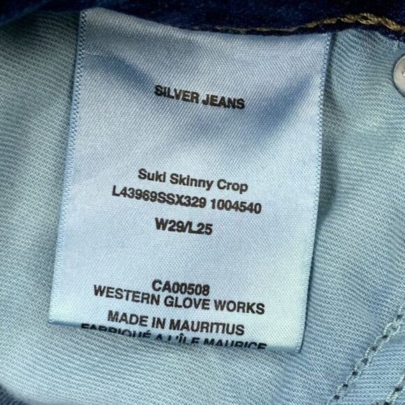 Silver Jeans Suki sz 29 Skinny Crop Dark Wash Inseam 24.5" - Picture 8 of 9